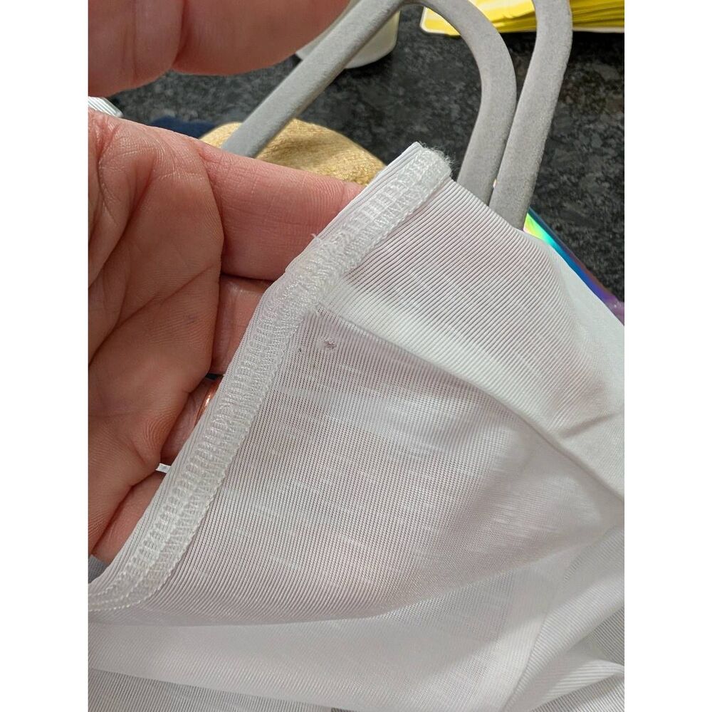 Varley Landon Crop Tissue Jersey Shirt women's medium white NWTs flutter sleeve - Picture 11 of 11